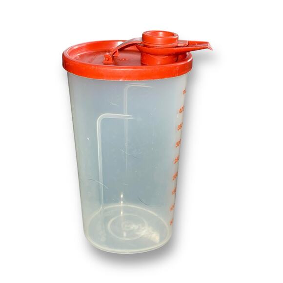 Tupperware Sweet Saver Syrup Dispenser Honey Condiment Paprika Red 640 Vintage - Picture 4 of 14